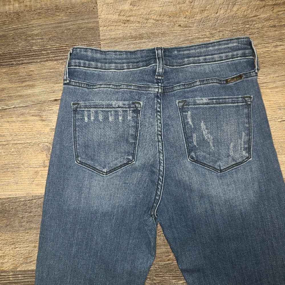 Kancan Two Tone Mid Rise Flare Leg Jeans - Picture 13 of 14